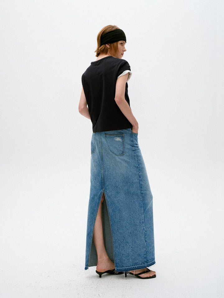 Tencel Denim Midi Skirt