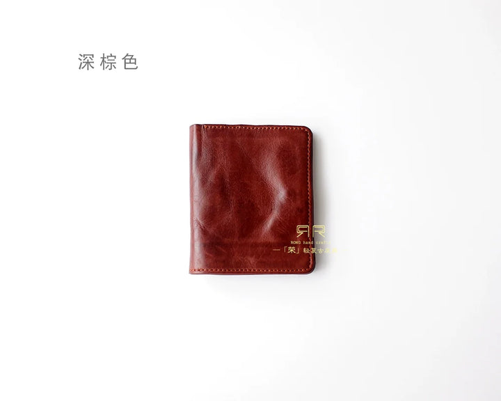 Wrinkle Leather Card Wallet