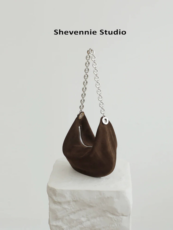 Suede Chain Shoulder Tote