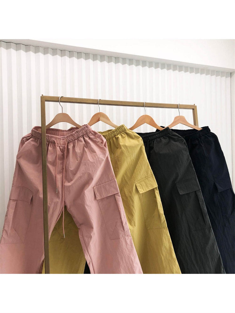 Trendy Elastic Waist Tooling Pants for Men and Women