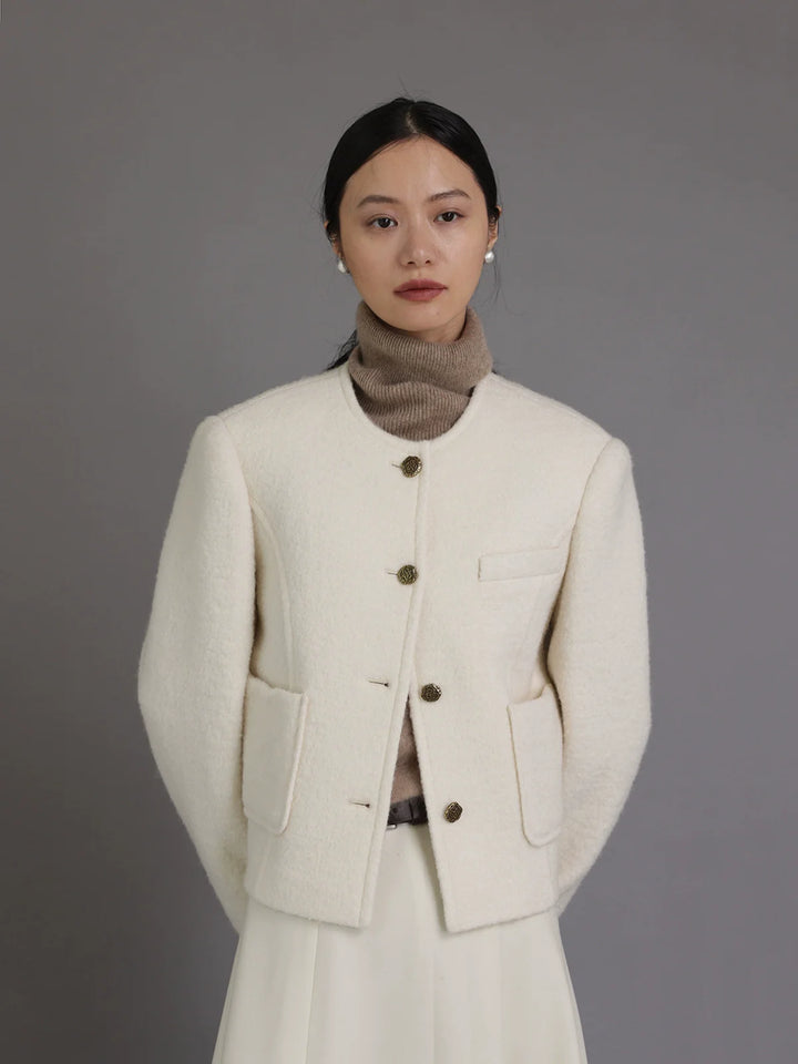 Merino Wool Button Jacket