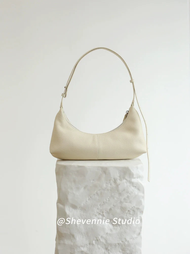 Soft Leather Baguette Shoulder Bag