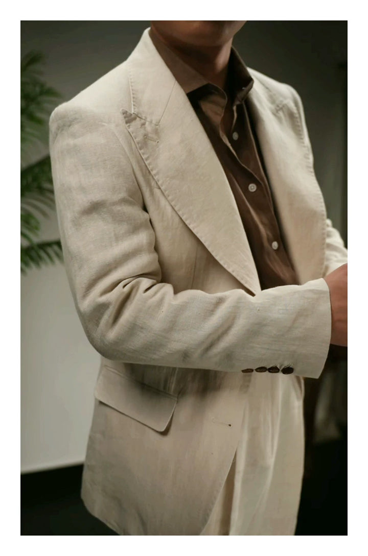 Linen Peak Lapel Suit