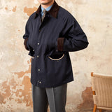 Retro Corduroy Lapel Jacket - Italian Slim Style for Autumn-Winter Waterproof Charm