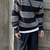 Lazy Chic - Retro Striped Wool Sweater for Autumn & Winter