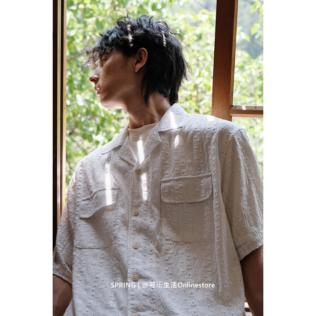 Loose Hollow Short-Sleeved Shirt