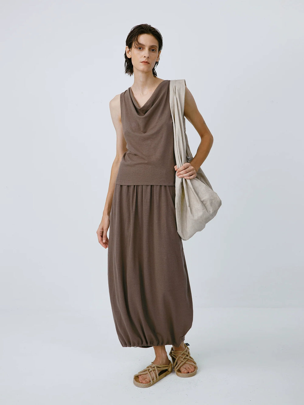 Cocoon Knit Midi Skirt