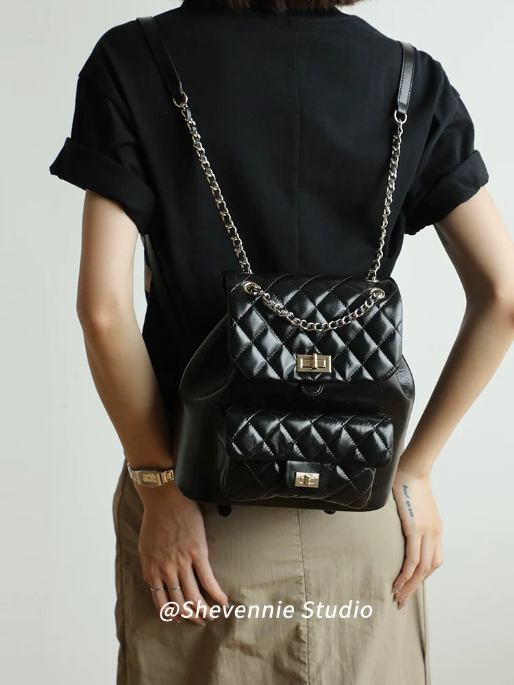 Diamond Leather Backpack