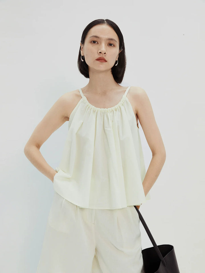 Natural Pleated Camisole