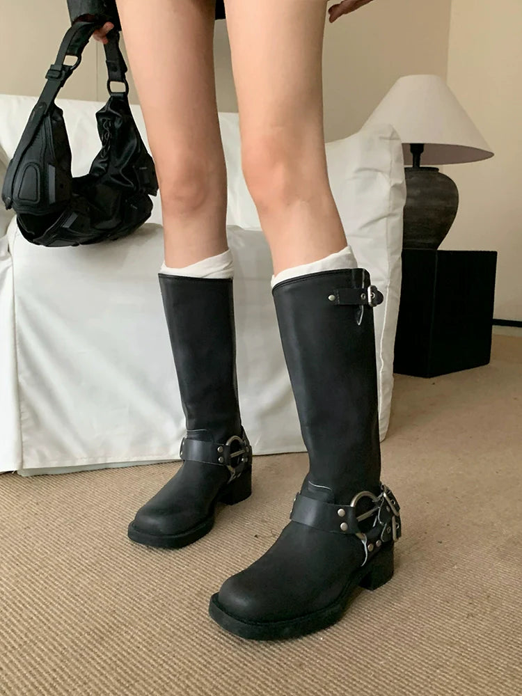 Knight Leather Moto Boots