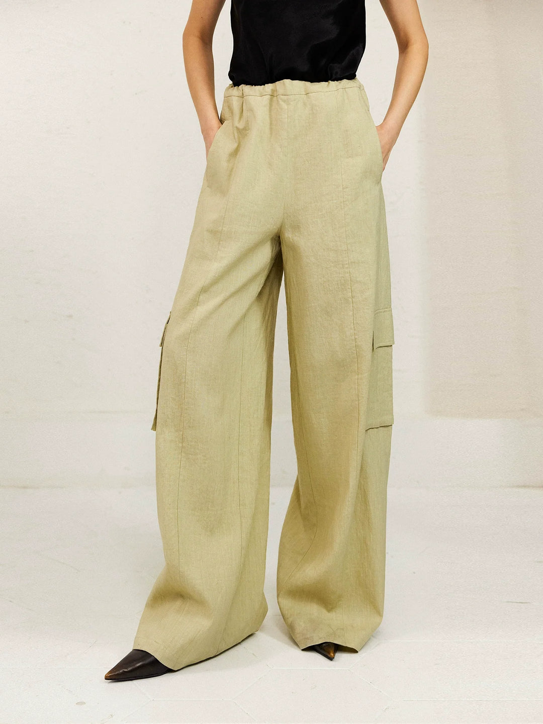 Linen Wide-Leg Trousers