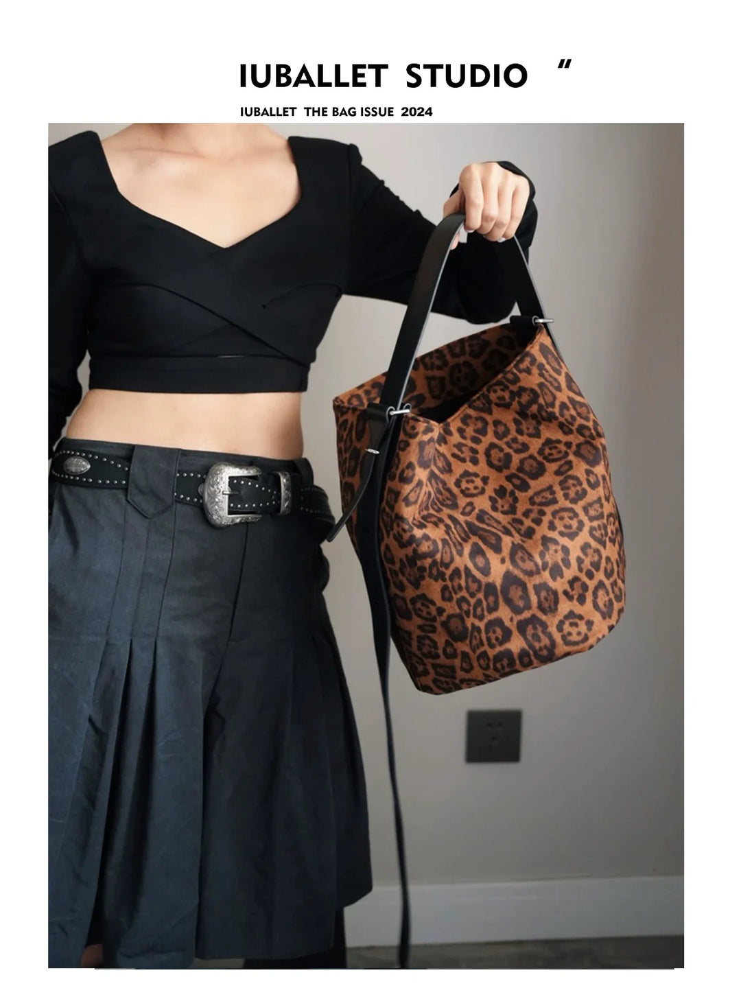 Leopard Bucket Shoulder Bag