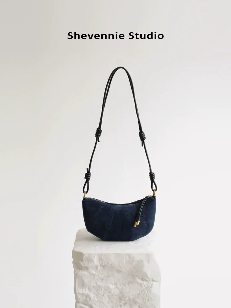 Suede Dumpling Shoulder Bag