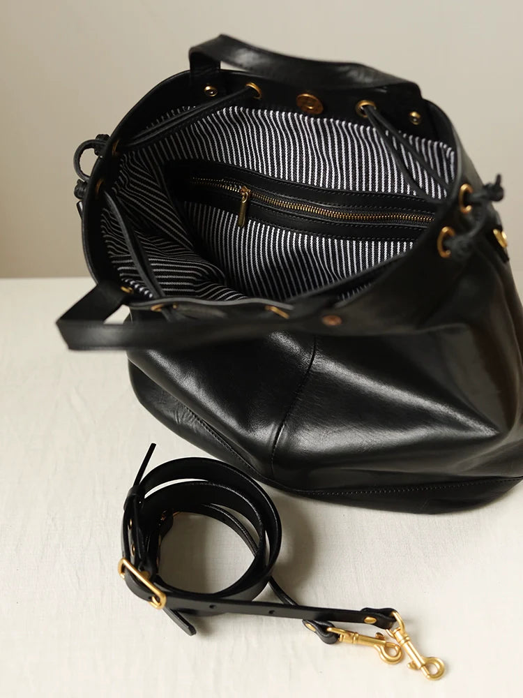 Leather Bucket Tote