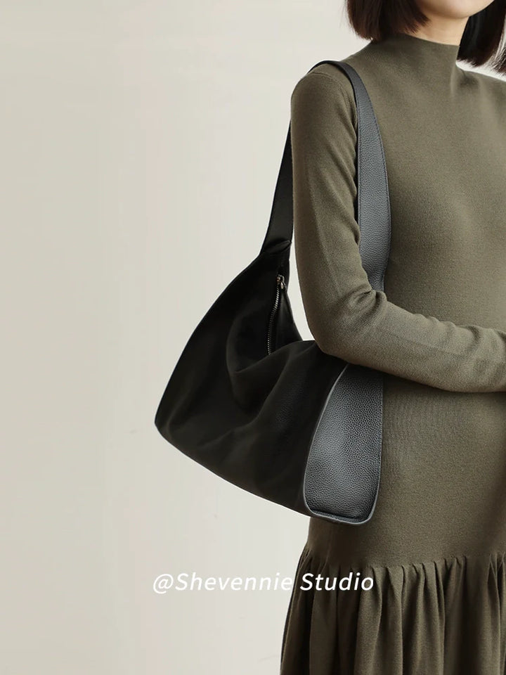 Leather Commuter Shoulder Tote