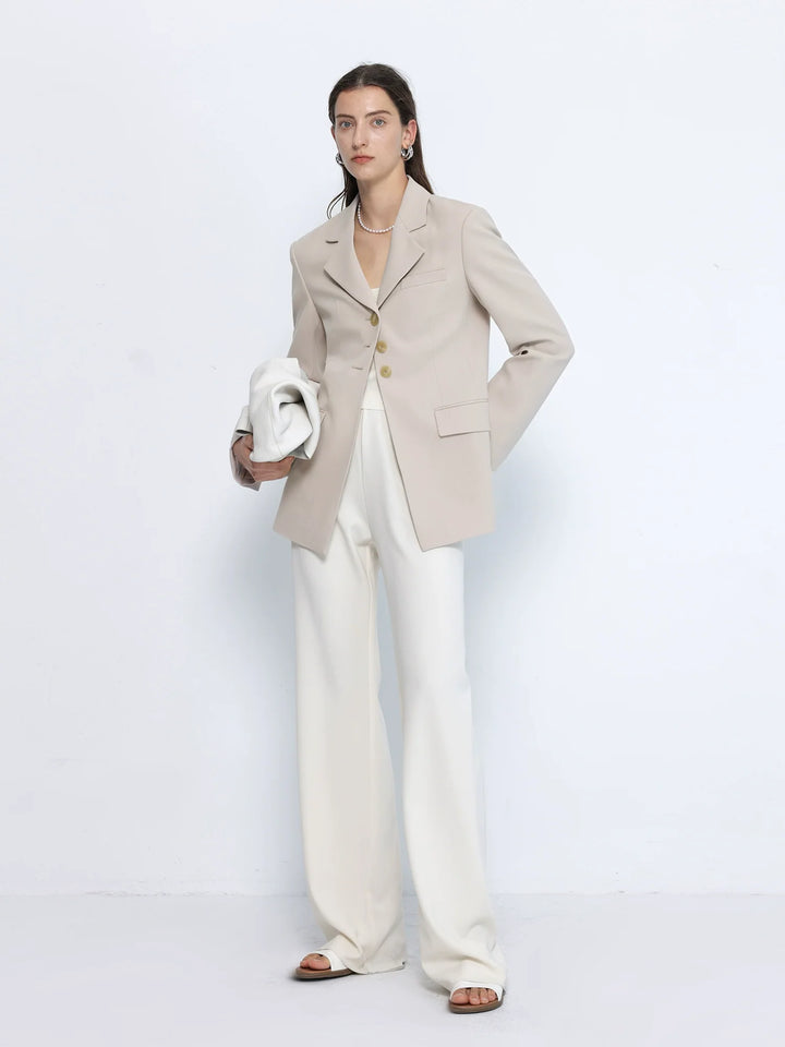 Triacetate Wide Shoulder Blazer