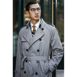 Men's Double-breasted Mid-length Coat