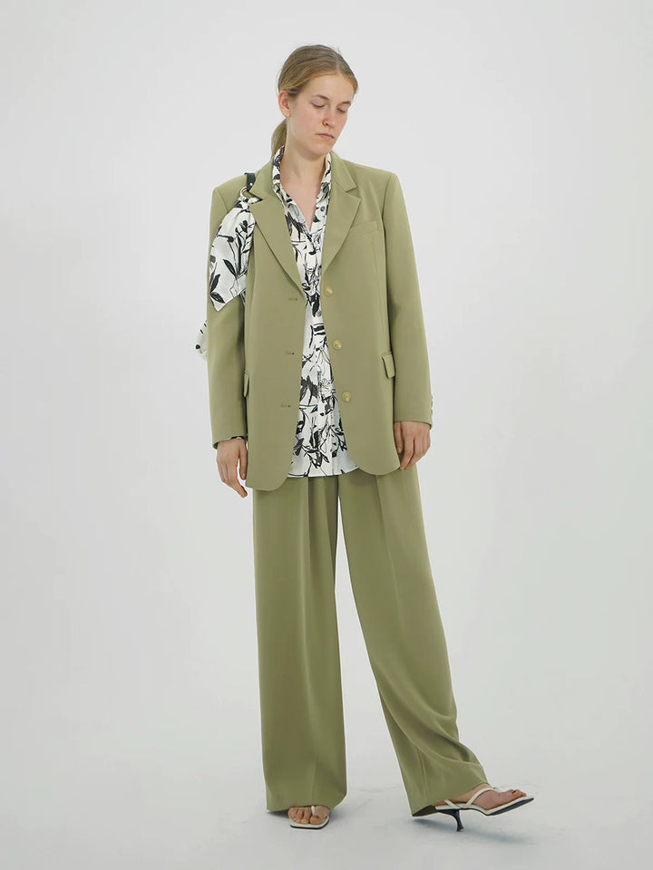 Triacetate High-Waist Draped Pants