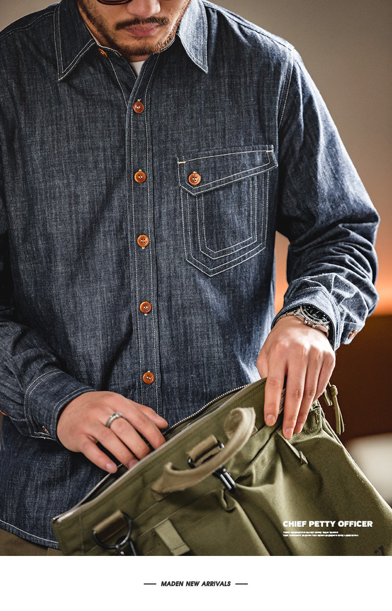 Retro Denim Long Sleeve Shirt