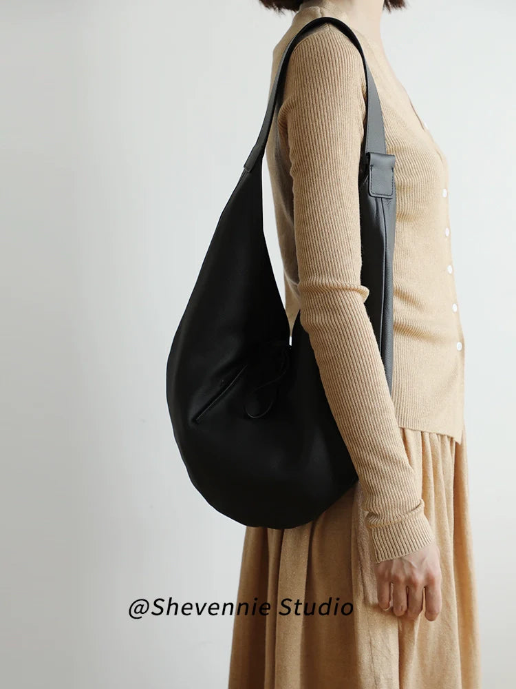 Crescent Leather Shoulder Bag