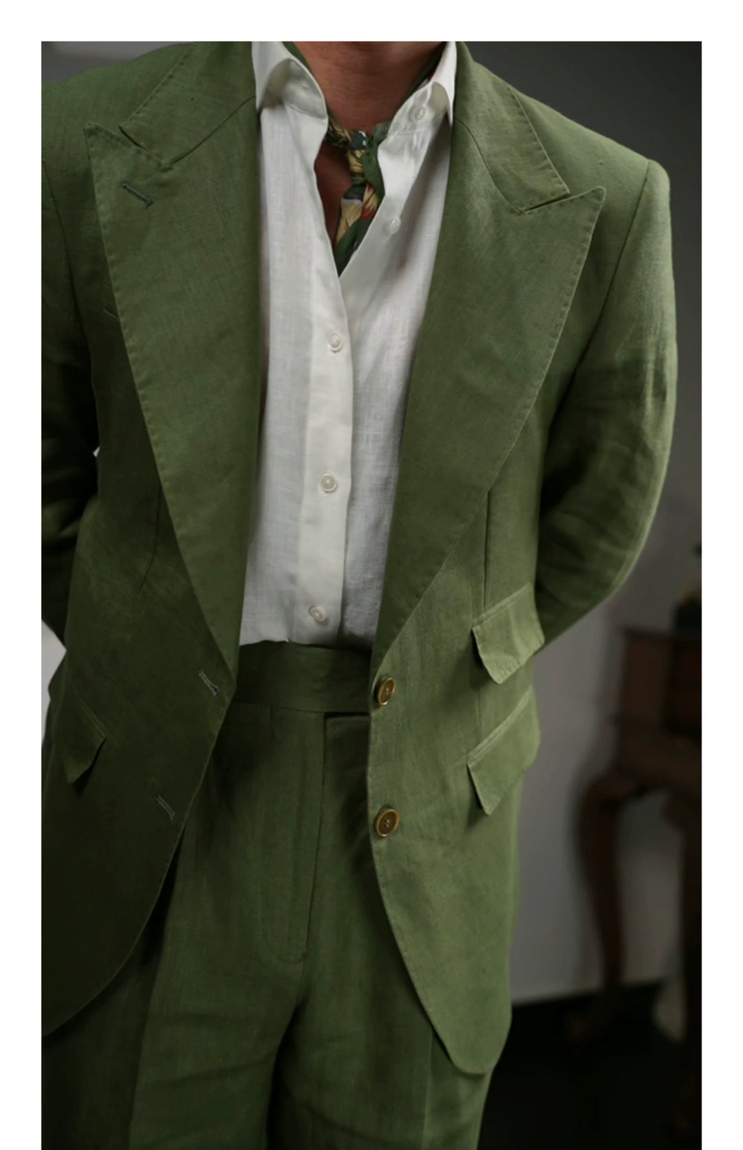 Linen Peak Lapel Suit