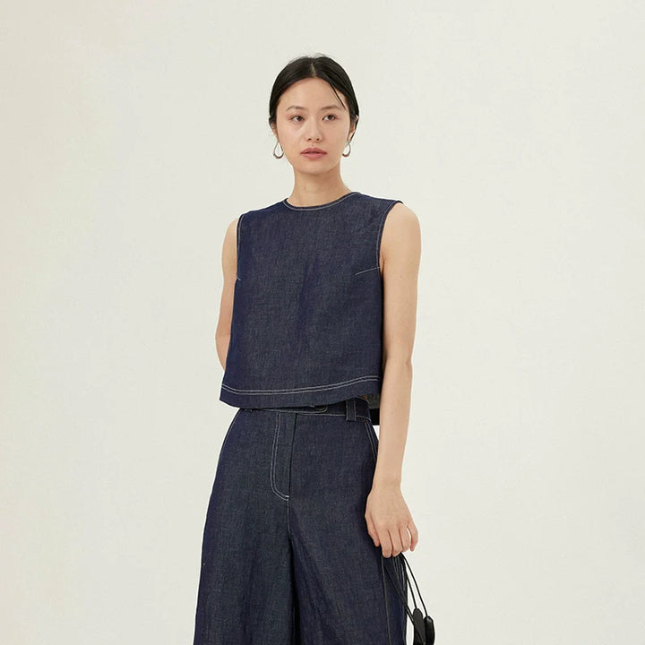 Linen Denim Contrast Set