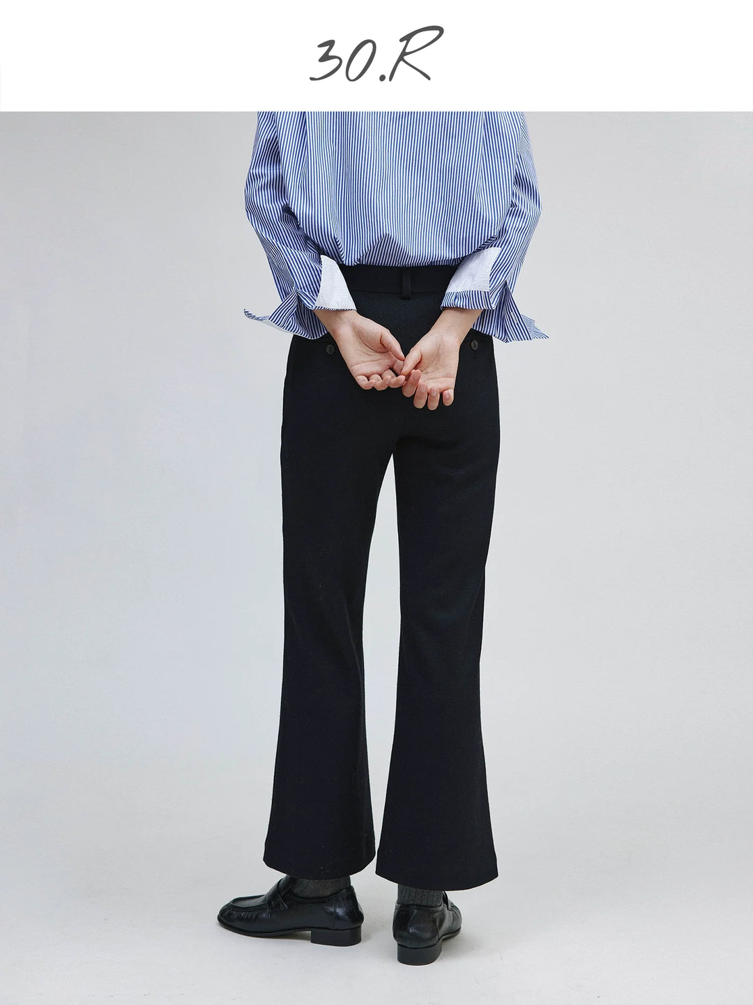 Wool Blend Flared Pants