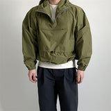 Korean Men's Stand Collar Hooded Windproof Sweater Jacket