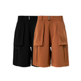 Genderless Loose Pocket Shorts Two-Color Casual Pants