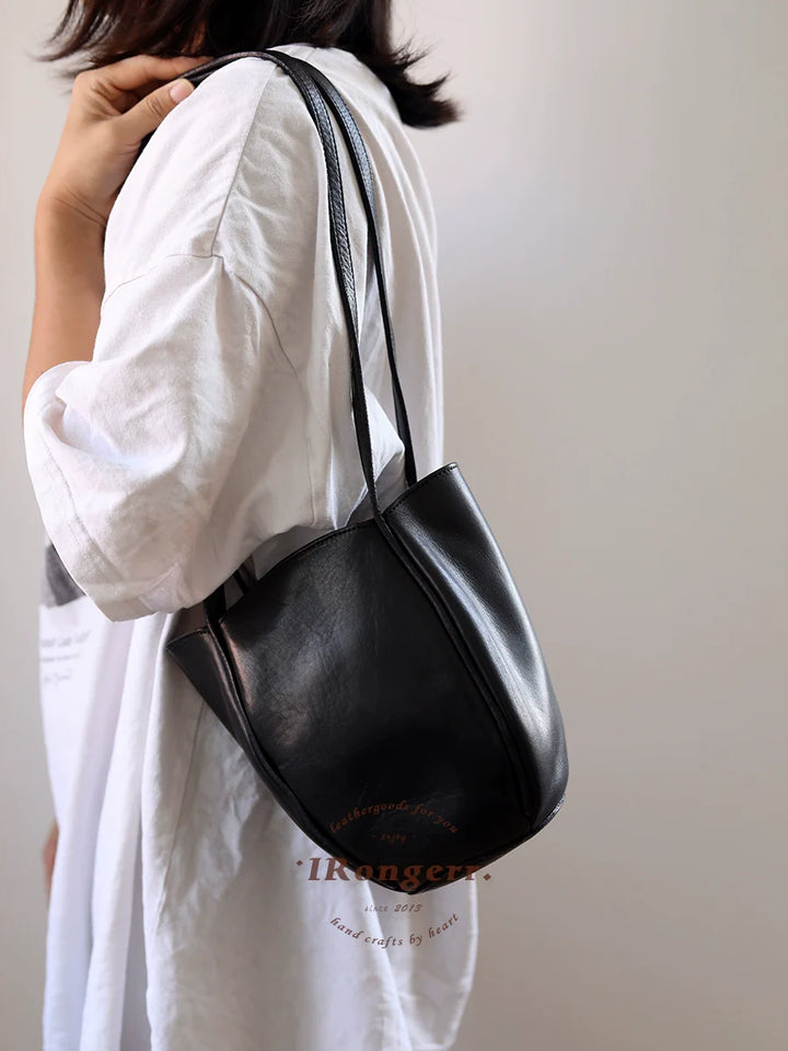 Leather Blossom Bucket Bag