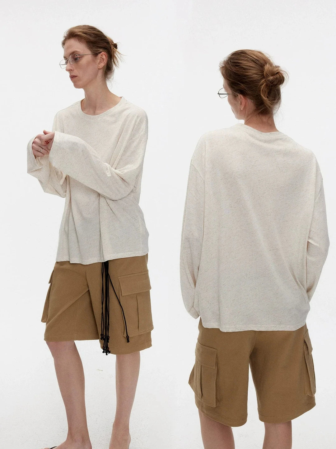 Linen Blend Long Sleeve Tee