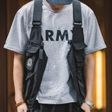 Japanese Retro Multi-Pocket Wind Vest Trendy Men's Sleeveless Shoulder Bag Coat
