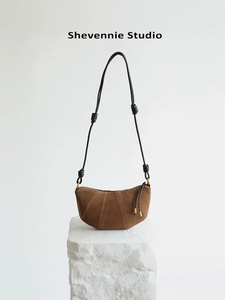 Suede Dumpling Shoulder Bag