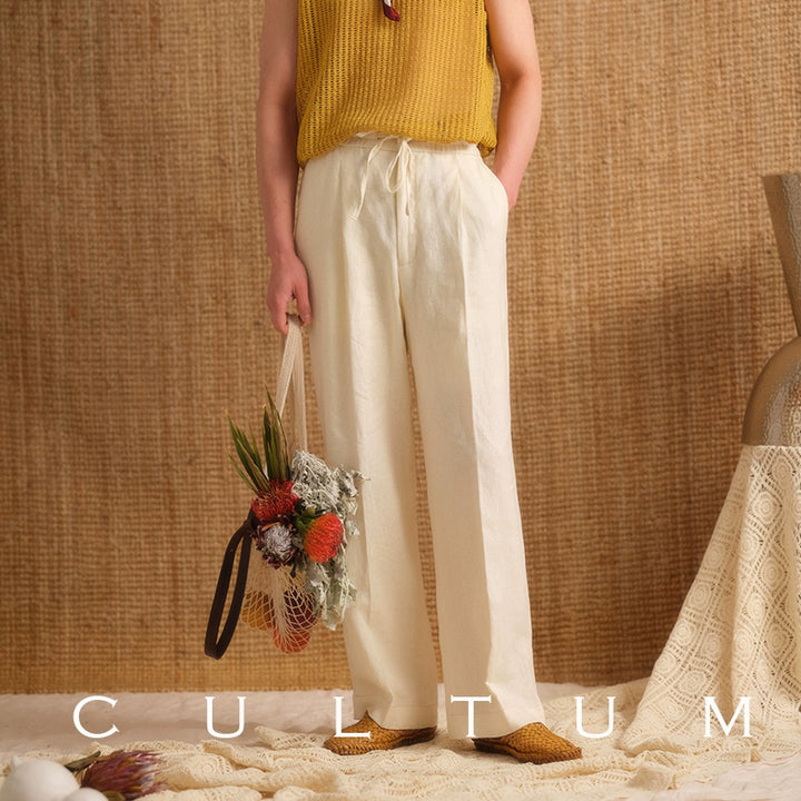 Linen Drawstring Trousers