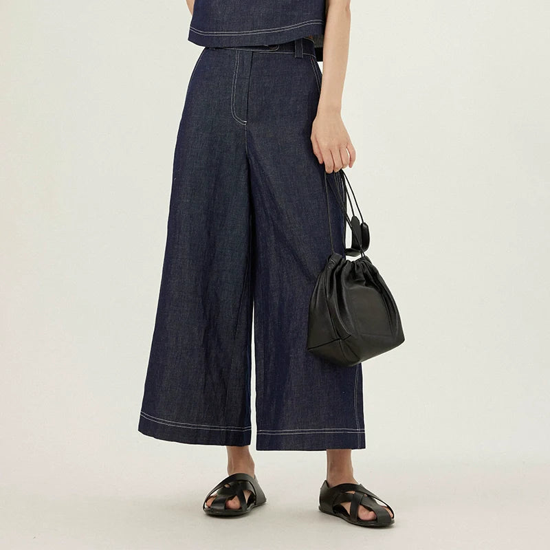 Linen Denim Contrast Set