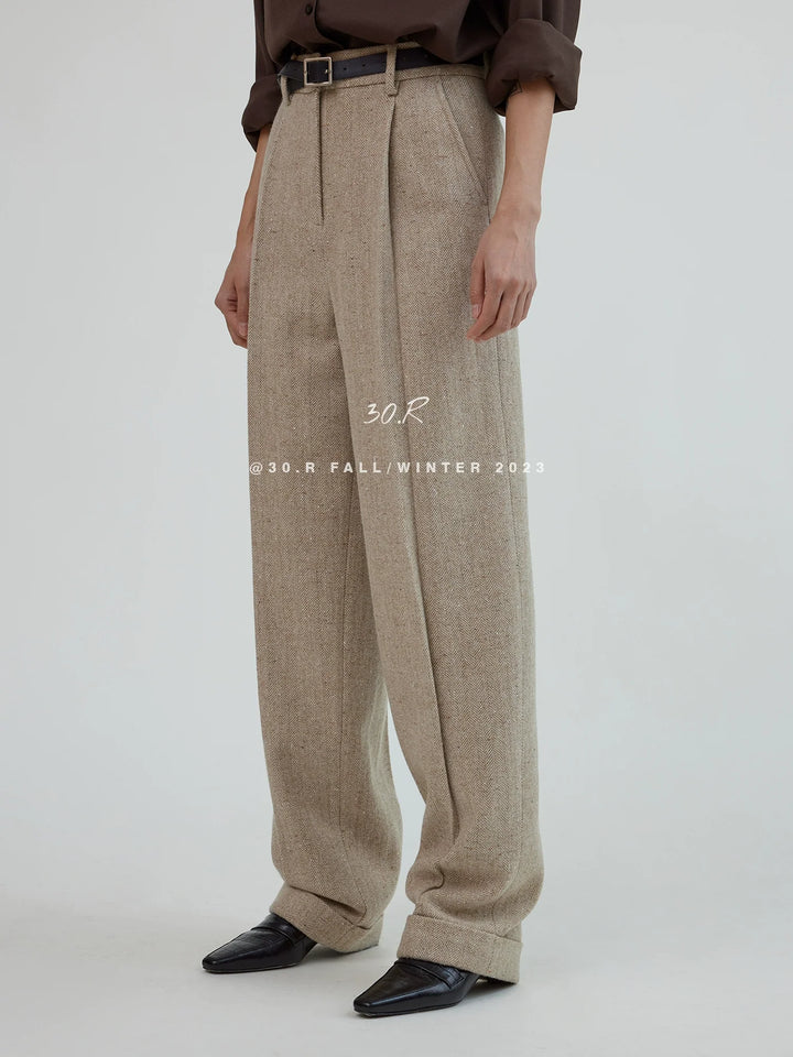 Herringbone Tapered Trousers