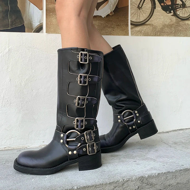 Knight Leather Moto Boots