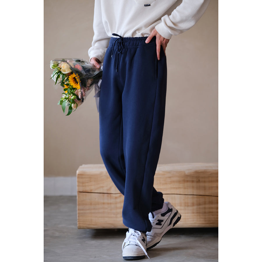 Japanese Style Winter Knitted Loose Casual Pants for Men with Plus Velvet