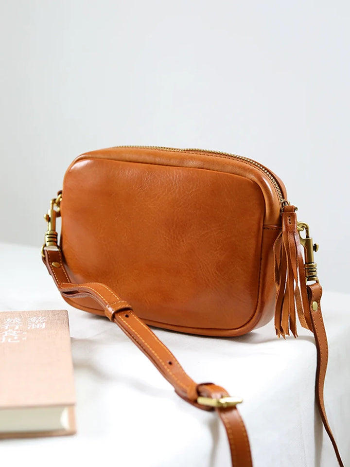 Leather Messenger Crossbody