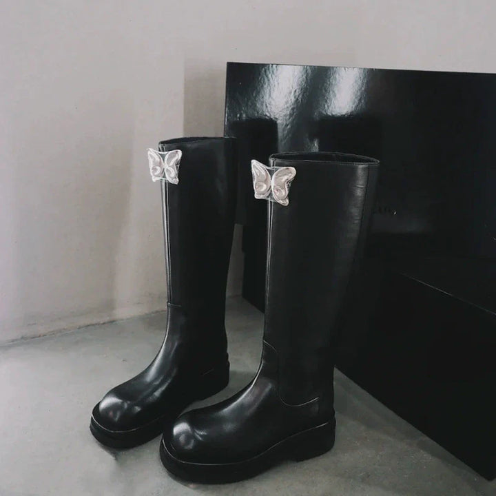 Leather Butterfly Boots