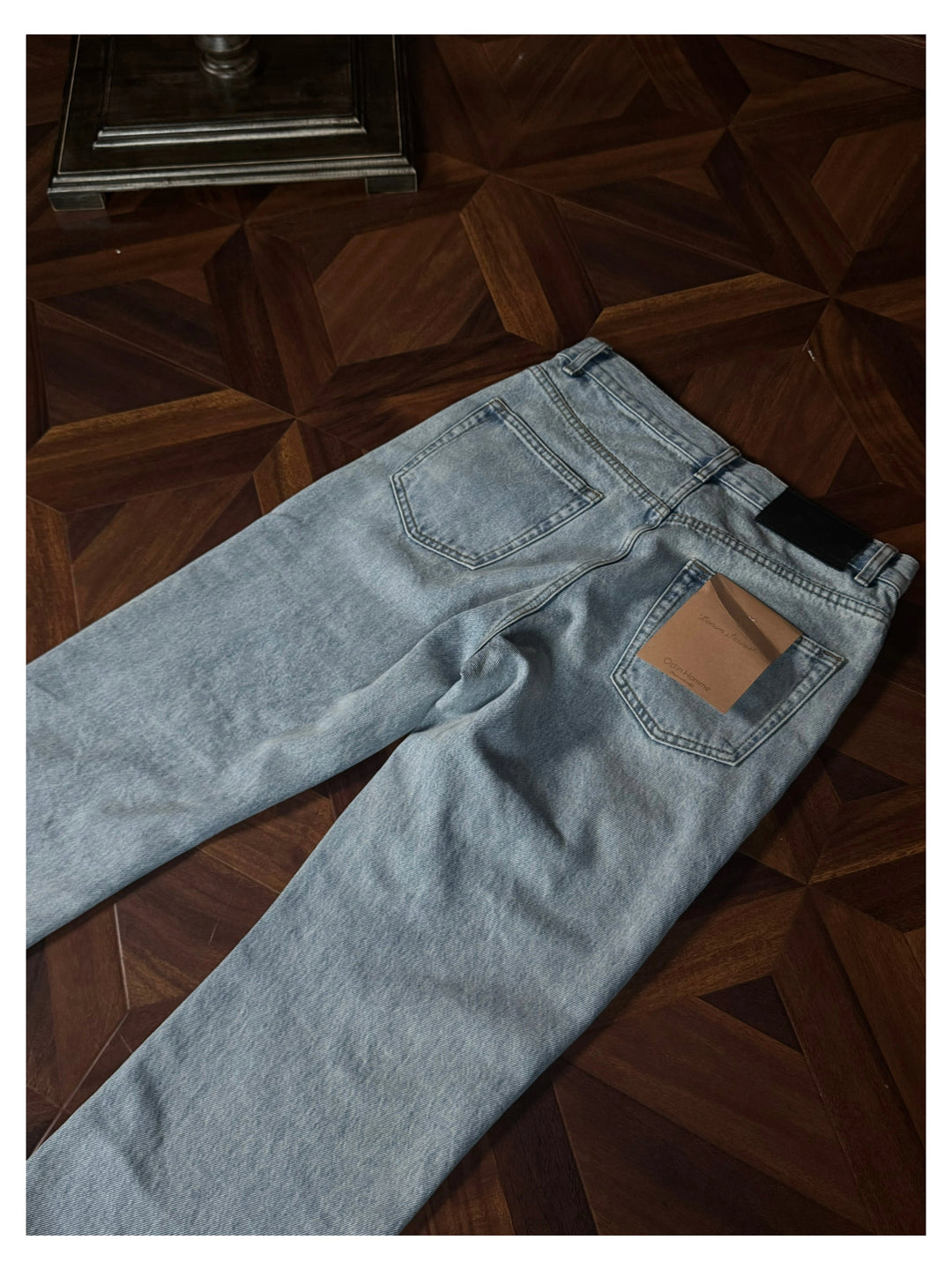 Washed Distressed Ice Blue Jeans