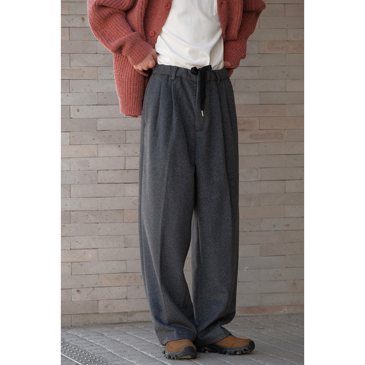 Wool Drawstring Trousers