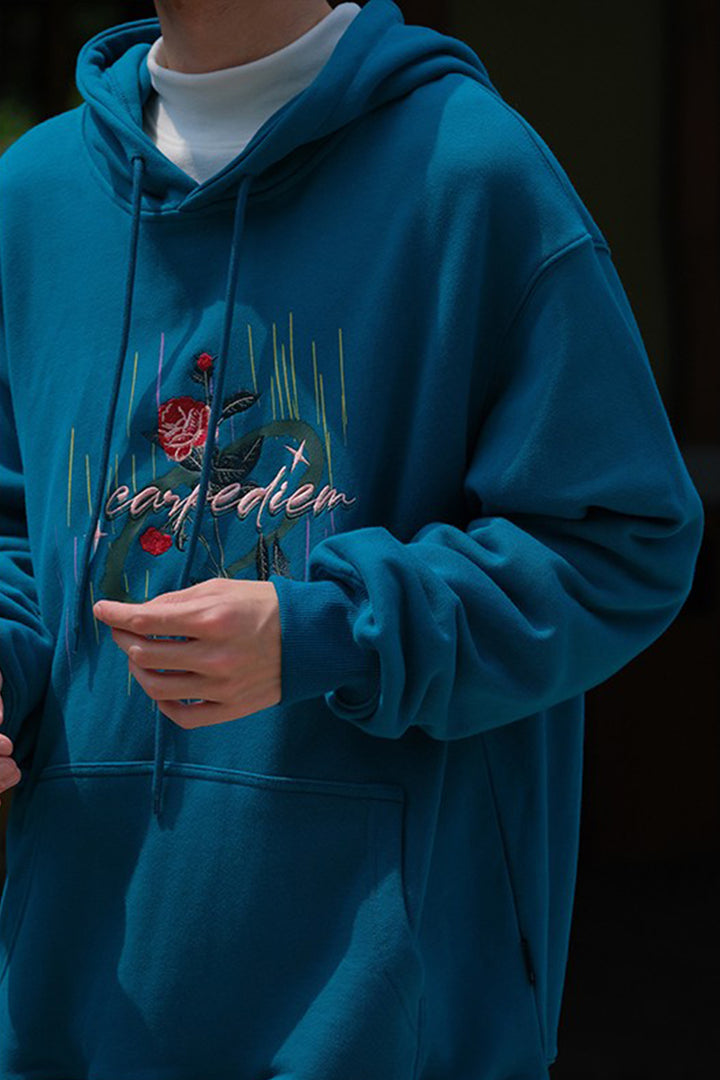 Embroidered Rose Hoodie