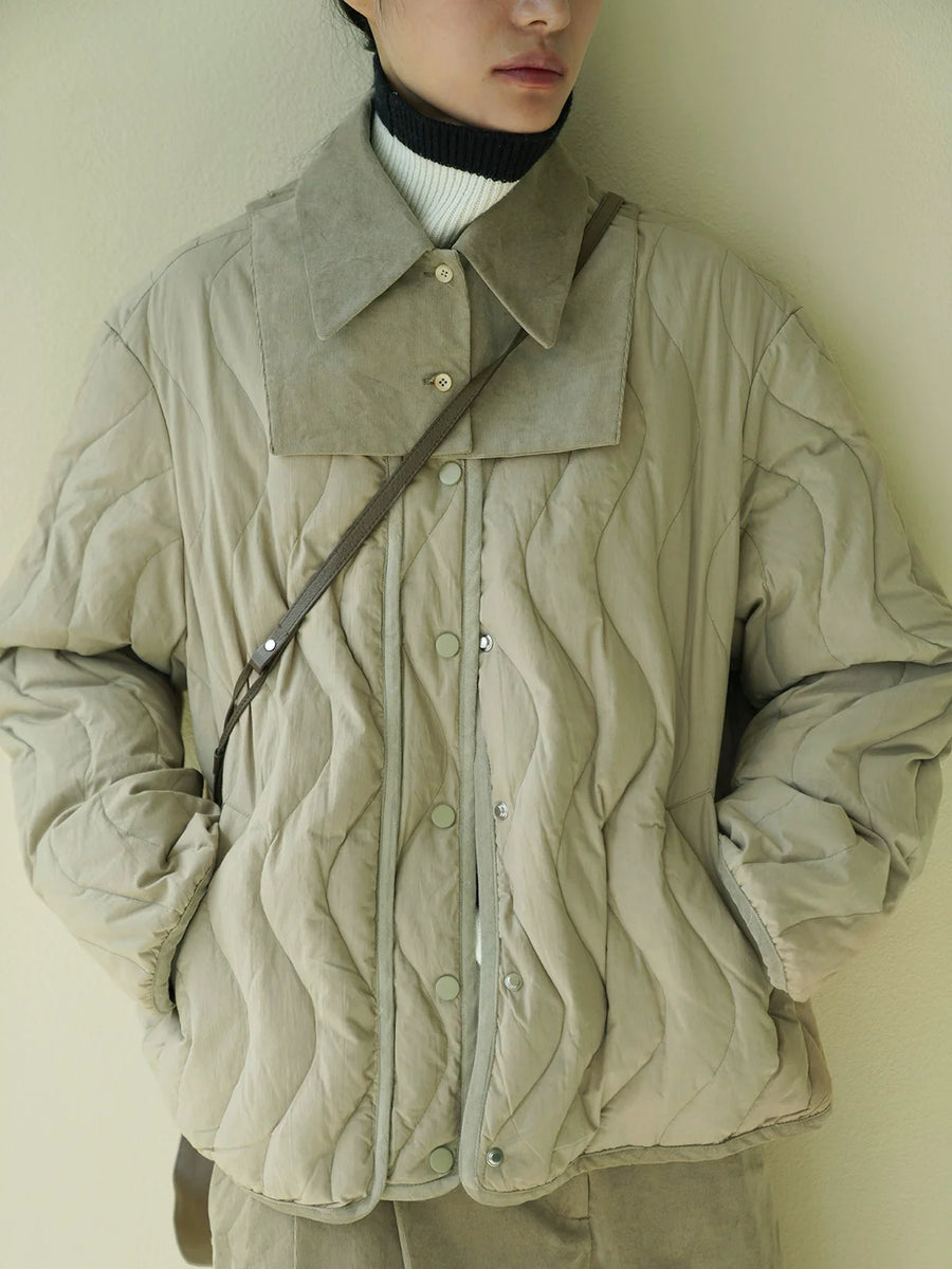 Cotton Wave Quilted Down Jacket