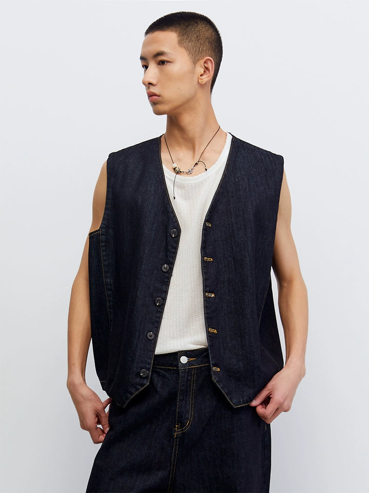 Oversized Vintage Denim Vest