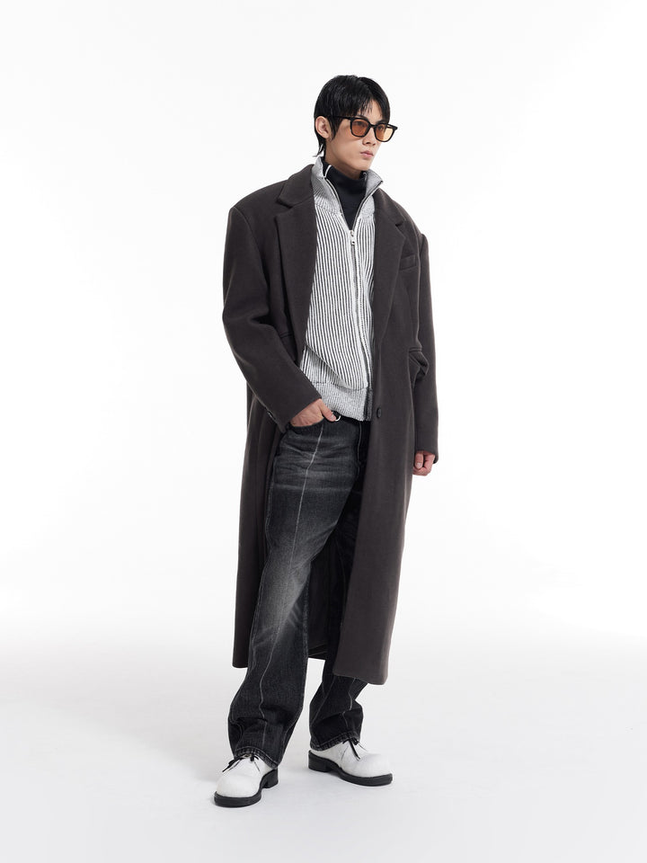 Two-Color Woolen Coat