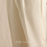 Men's 120S Merino Wool Tailored Neapolitan Single-Pleat White Dress Pants
