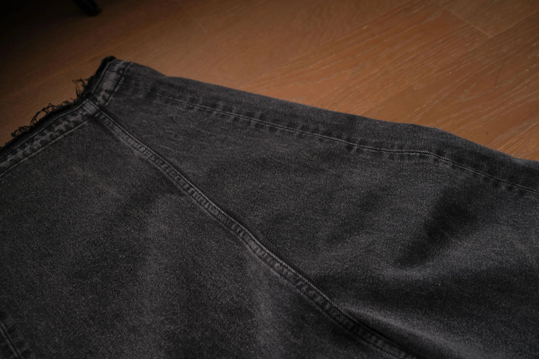 Washed Black Straight-Leg Jeans