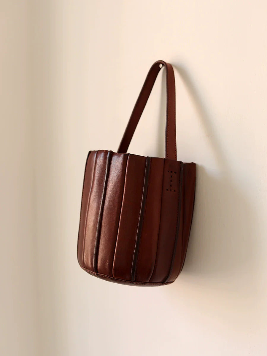 Vegetable Tanned Leather Bucket Bag