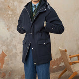 Retro Hooded Hunting Jacket - Italian Slim Fit for Autumn-Winter Gentlemen